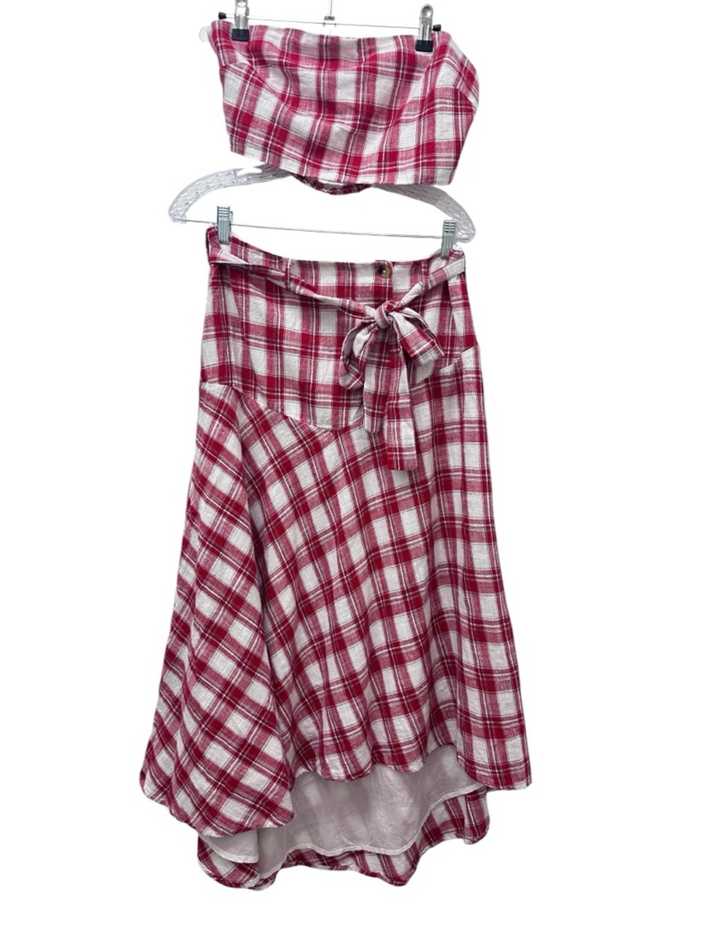 NWT Free People After You Set red And White plaid - Picture 7 of 12